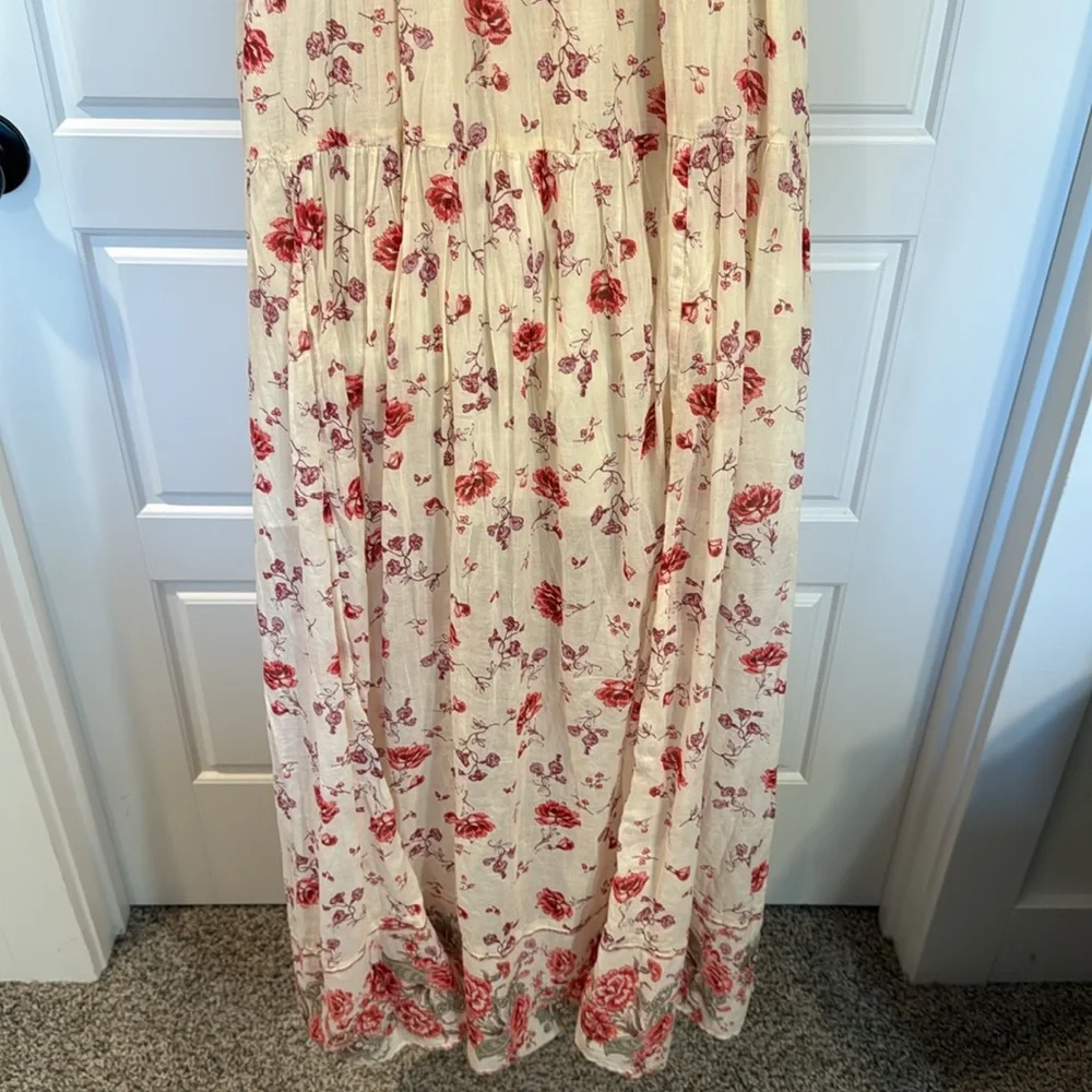 Free People Lysette Maxi Dress Floral Summer V neckline Dress large - Picture 14 of 15